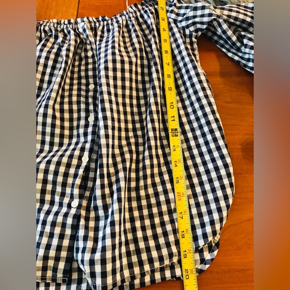 Summer Crop Top 100% Cotton Gingham by Caution to the Wind Size Small - Picture 9 of 11
